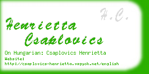 henrietta csaplovics business card